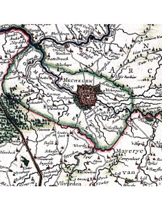 Détail de la carte du Brabant méridional : ville de Malines (Mechelen)