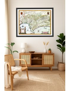 Mise en situation décorative de la carte Andalousie 1635 dans un intérieur