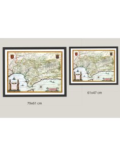 Carte Andalousie 1635 présentée en deux formats disponibles