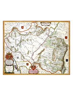 Carte ancienne du royaume d’Aragon gravée par Willem Blaeu en 1638