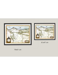 Présentation comparative des deux formats de la reproduction de la carte ancienne des Asturies de 1630