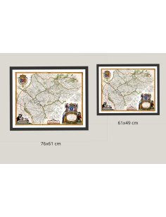 Les deux formats disponibles (76x61 cm, 61x49 cm) pour la reproduction de la carte de l'Île-de-France 1635.