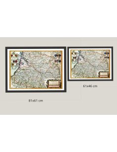 Les deux formats disponibles (81x61 cm, 61x46 cm) pour la reproduction de la carte de Guyenne et Gascogne 1662.