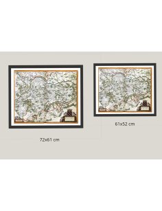 Les deux formats disponibles (72x61 cm, 61x52 cm) pour la reproduction de la carte de Bourgogne 1662.