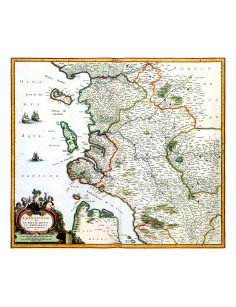 Carte ancienne de la Saintonge, Aunis, Île de Ré et Oléron par Joan Blaeu (1662)