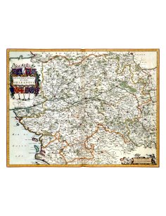 Carte ancienne du Gouvernement Général d'Orléanais, par Joan Blaeu (1662)