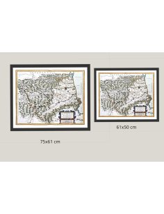 Comparaison des tailles 75x61 cm et 61x50 cm pour la carte ancienne du Roussillon (1662)