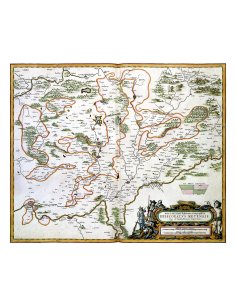 Carte ancienne de l'Évêché de Metz et Lorraine par Joan Blaeu (1662)