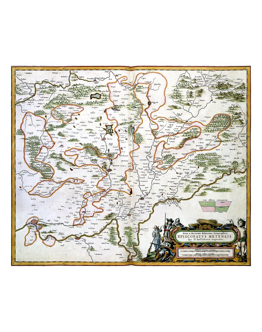 Carte ancienne de l'Évêché de Metz et Lorraine par Joan Blaeu (1662)
