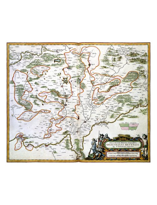 Carte ancienne de l'Évêché de Metz et Lorraine par Joan Blaeu (1662)