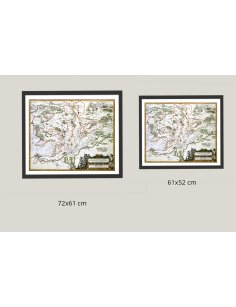 Comparaison des tailles 72x61 cm et 61x52 cm pour la carte ancienne de l'Évêché de Metz (1662)
