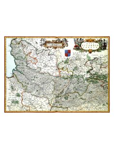 Carte ancienne de la Picardie et ses régions voisines par Joan Blaeu (1640)