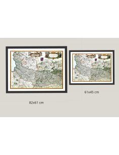 Comparaison des tailles 82x61 cm et 61x45 cm pour la carte ancienne de la Picardie (1640)