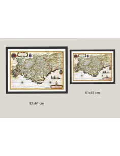 Comparaison des tailles 83x61 cm et 61x45 cm pour la carte ancienne de la Provence (1631)