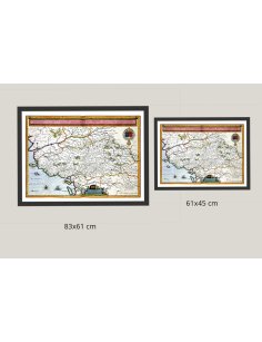 Comparaison des tailles 83x61 cm et 61x45 cm pour la carte ancienne du Poitou (1635)