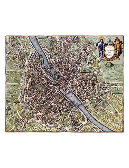 Plan ancien détaillé de Paris par Johannes Janssonius (1657)
