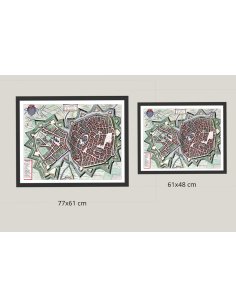 Comparaison des tailles 77x61 cm et 61x48 cm pour le plan ancien d'Arras (1649)