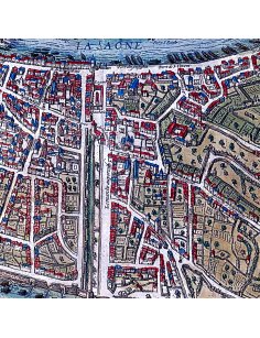 Détail d'un quartier de la Presqu'île (ou Vieux Lyon) sur le plan ancien de Lyon par Janssonius (1645)