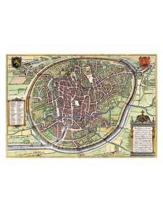 Plan ancien détaillé de Bruxelles (Brussel) par Georg Braun et Frans Hogenberg (1575)