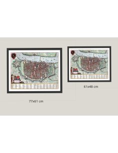 Comparaison des tailles 77x61 cm et 61x48 cm pour le plan ancien d'Anvers (Antwerpen) (1649)