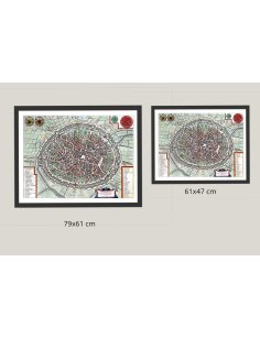 Comparaison des tailles 79x61 cm et 61x47 cm pour le plan ancien de Bruges (Brugge) (1649)