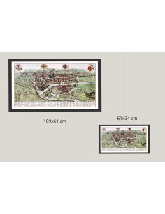 Comparaison des tailles 109x61 cm et 61x34 cm pour le plan ancien de Liège (Luik) (1649)