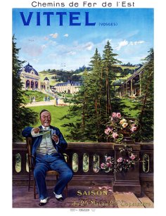 Affiche rétro "Vittel, Chemins de Fer de l'Est" par Clément Henri Quinton