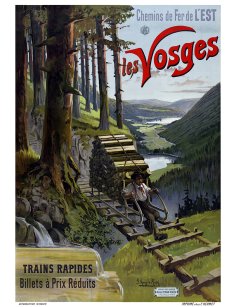 Affiche rétro "Les Vosges, Chemins de Fer de l'Est" par Frédéric Hugo d'Alési