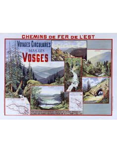 Affiche vintage "Voyages Circulaires dans les Vosges" par Louis Tauzin