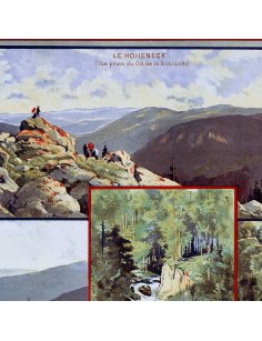 Détail du sommet du Hohneck sur l'affiche vintage des Vosges par Louis Tauzin