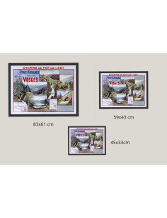 Comparaison des tailles 83x61cm, 59x61cm, 44x33cm pour l'affiche vintage des Vosges