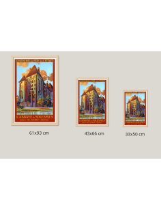 Comparaison des tailles 61x93cm, 43x66cm, 33x50cm pour l'affiche rétro de l'Abbaye de Solesmes