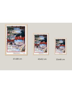 Comparaison des tailles 61x88cm, 43x62cm, 33x48cm pour l'affiche vintage "Bains de Mer de l'Océan"