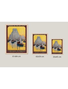 Comparaison des tailles 61x84cm, 43x59cm, 33x45cm pour l'affiche rétro de Camaret