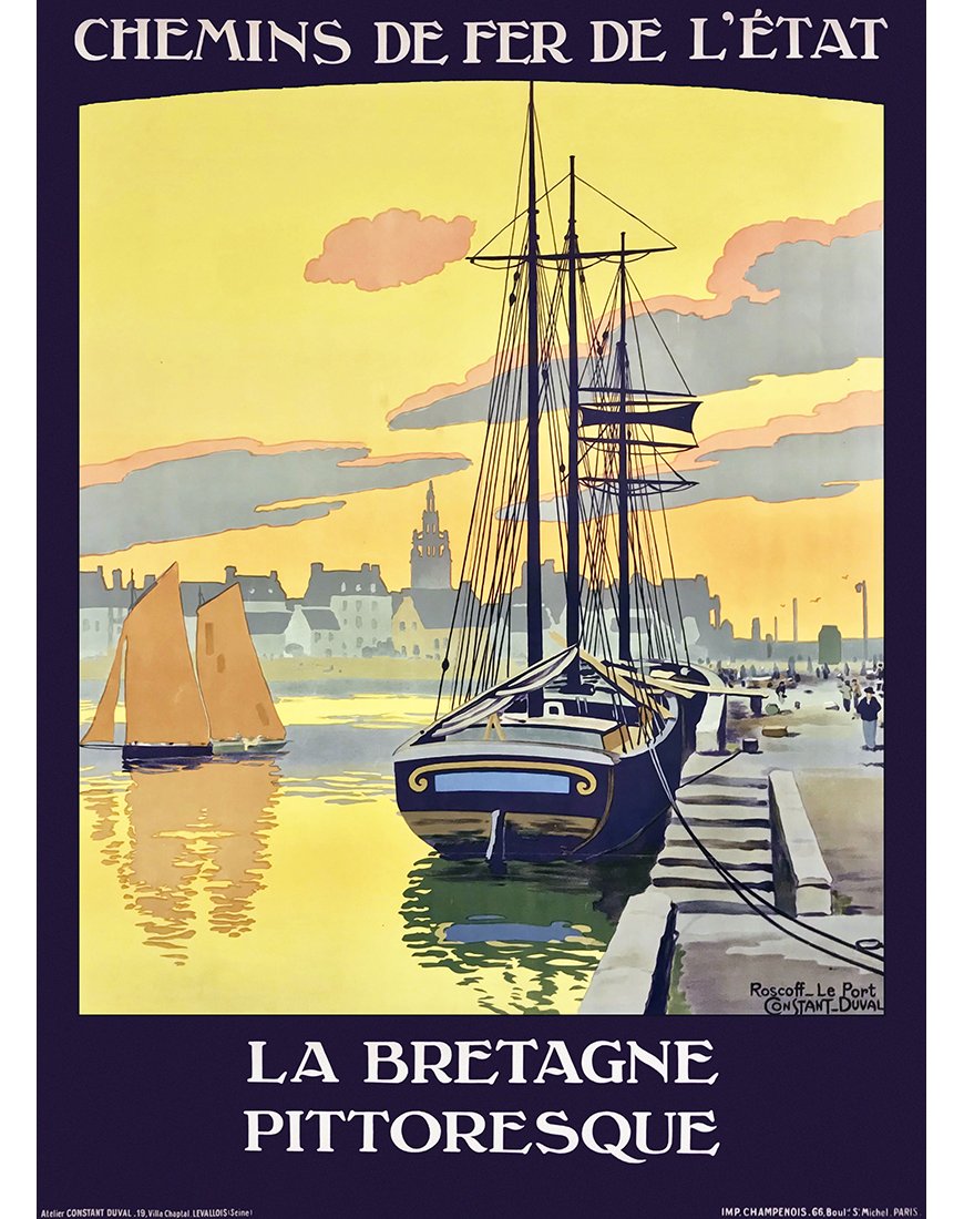 Affiche Bretagne Pittoresque Roscoff par Constant Duval