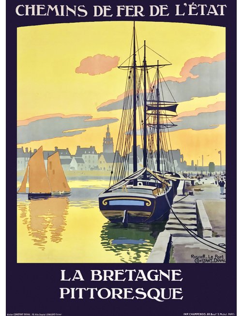 Affiche Bretagne Pittoresque Roscoff par Constant Duval