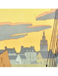 Détail de la ville de Roscoff en arrière-plan portuaire