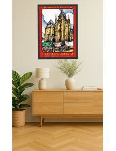 Affiche Saint-Brieuc ambiance décoration vintage