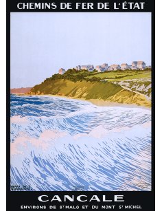 Affiche Cancale Chemins de Fer État par Henry de Renaucourt