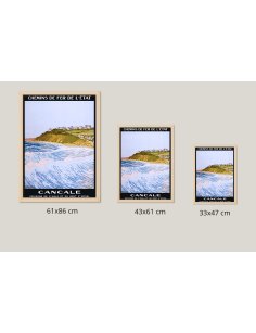 Comparaison des tailles d'affiche vintage de Cancale