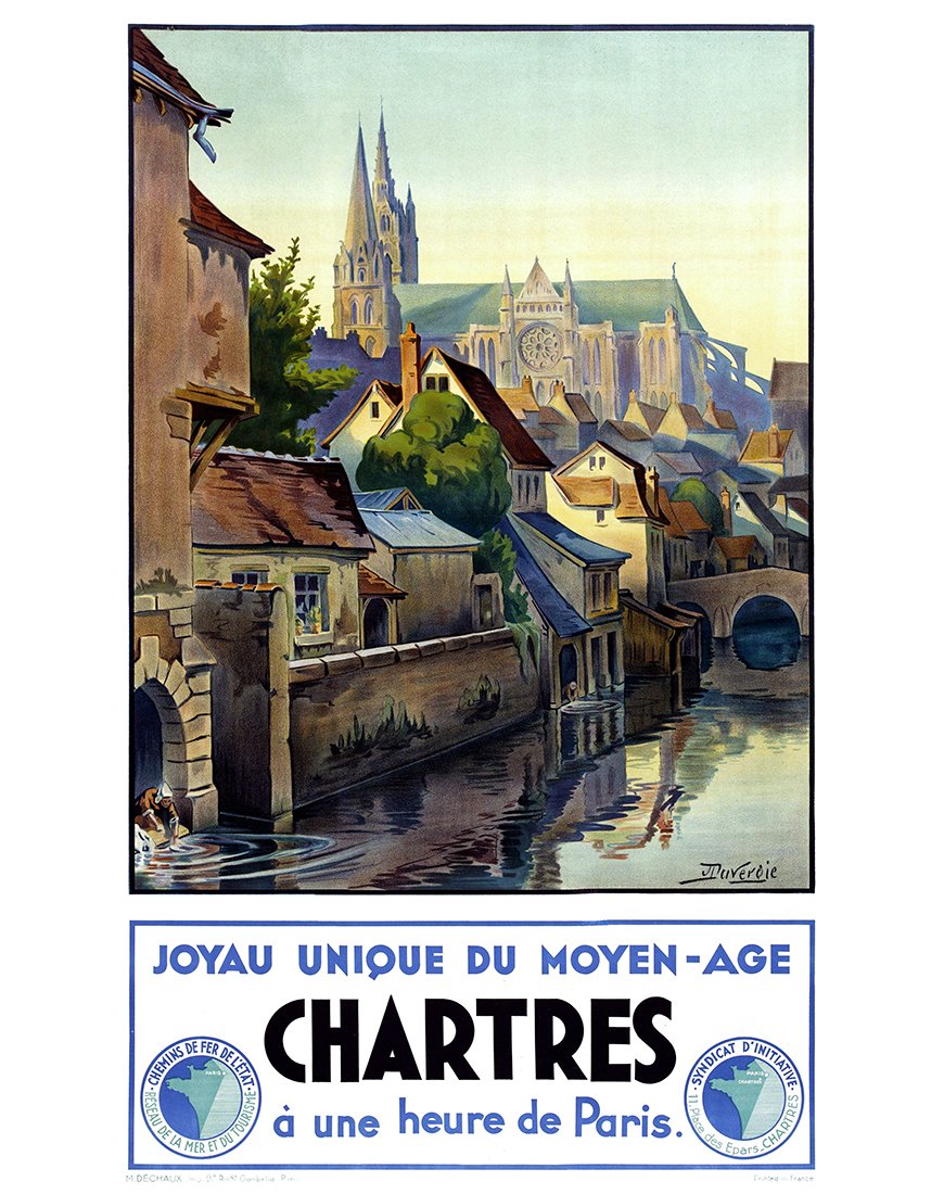 Affiche Chartres Cathédrale Joyau Moyen-Âge Duveroie
