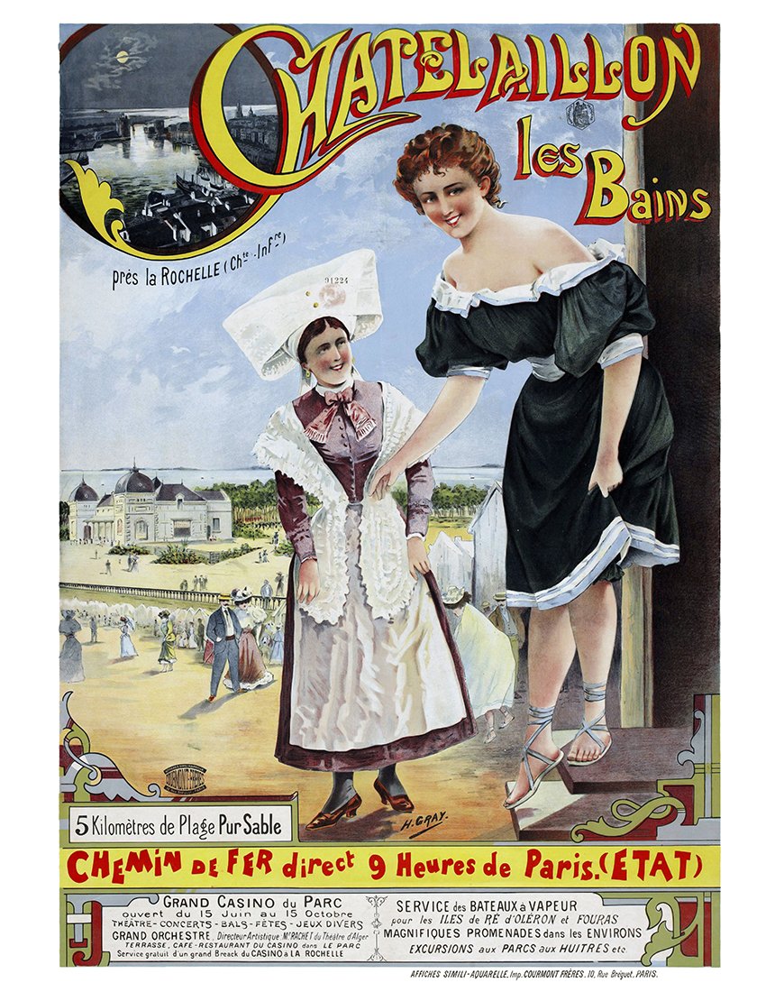 Affiche Châtelaillon-les-Bains, plage et casino, Henri Gray
