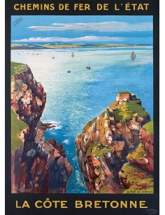 Affiche Côte Bretonne Baie Saint-Brieuc Perronnet