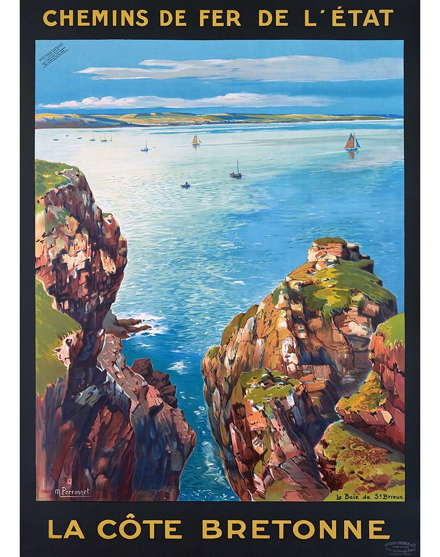 Affiche Côte Bretonne Baie Saint-Brieuc Perronnet