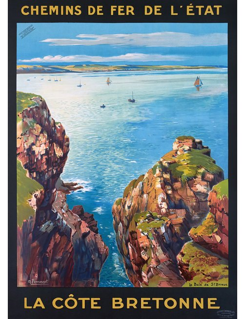 Affiche Côte Bretonne Baie Saint-Brieuc Perronnet