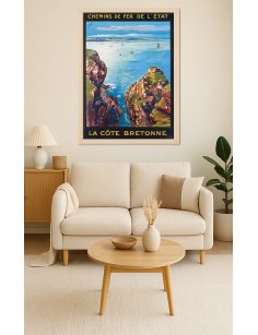 Affiche Côte Bretonne décoration vintage marine
