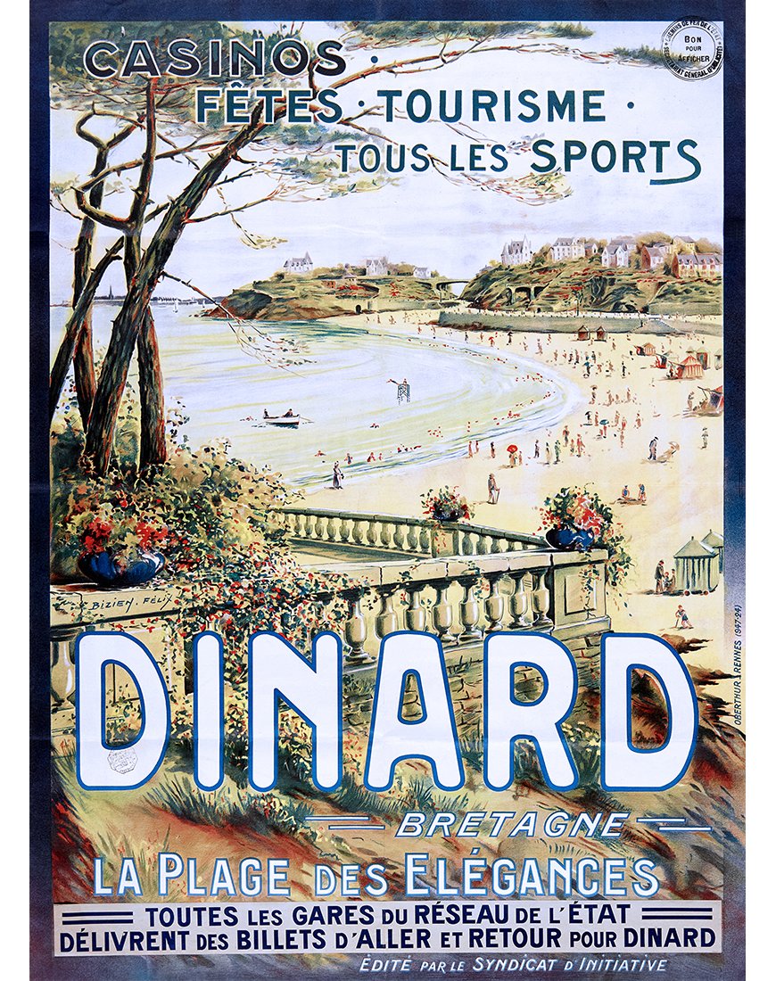 Affiche Dinard Plage Élégances par Félix Bizien