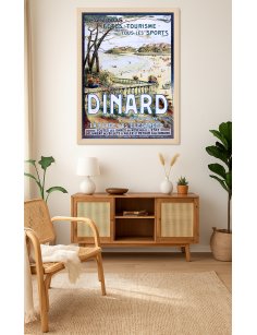 Affiche Dinard décoration vintage ambiance bord de mer