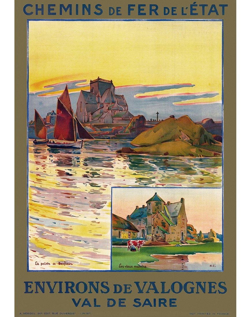 Affiche Val de Saire Barfleur par Henri Courchon