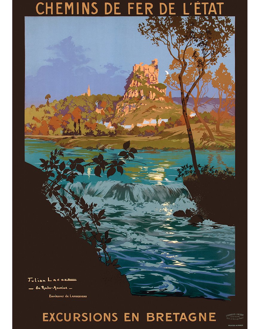 Affiche Bretagne La Roche-Maurice par Julien Lacaze